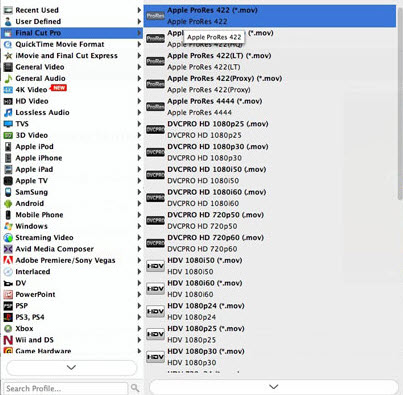 Sony PMW-F3 MXF Apple ProRes 422/4444 MOV format