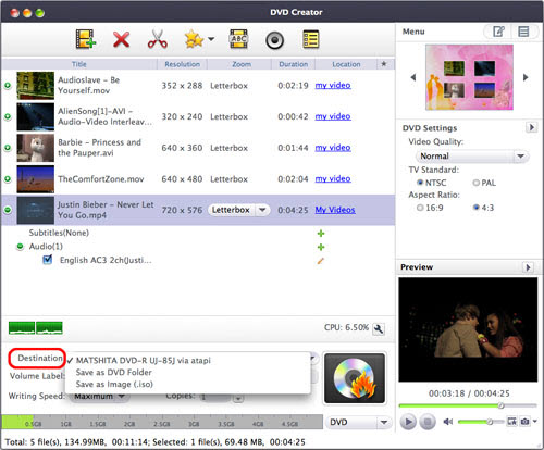 Make Videos to DVD or DVD folder, ISO image